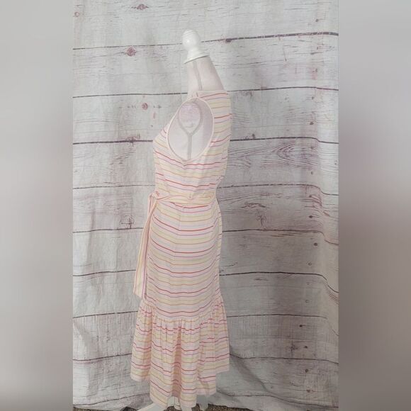 J. Crew Outlet Striped Tie Waist Dress Size Medium NWT - Picture 4 of 7